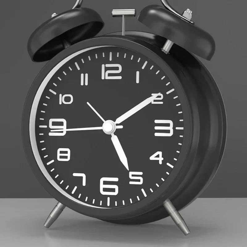 Bedroom Alarm Clock - Analog - Wireless alarm clock - Black - Metal - Traditional -  - #tag1#