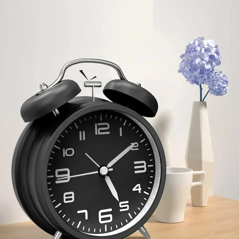 Bedroom Alarm Clock - Analog - Wireless alarm clock - Black - Metal - Traditional -  - #tag1#