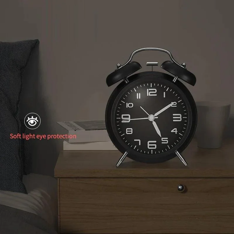 Bedroom Alarm Clock - Analog - Wireless alarm clock - Black - Metal - Traditional -  - #tag1#
