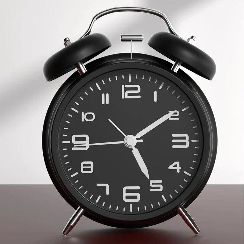 Bedroom Alarm Clock - Analog - Wireless alarm clock - Black - Metal - Traditional -  - #tag1#