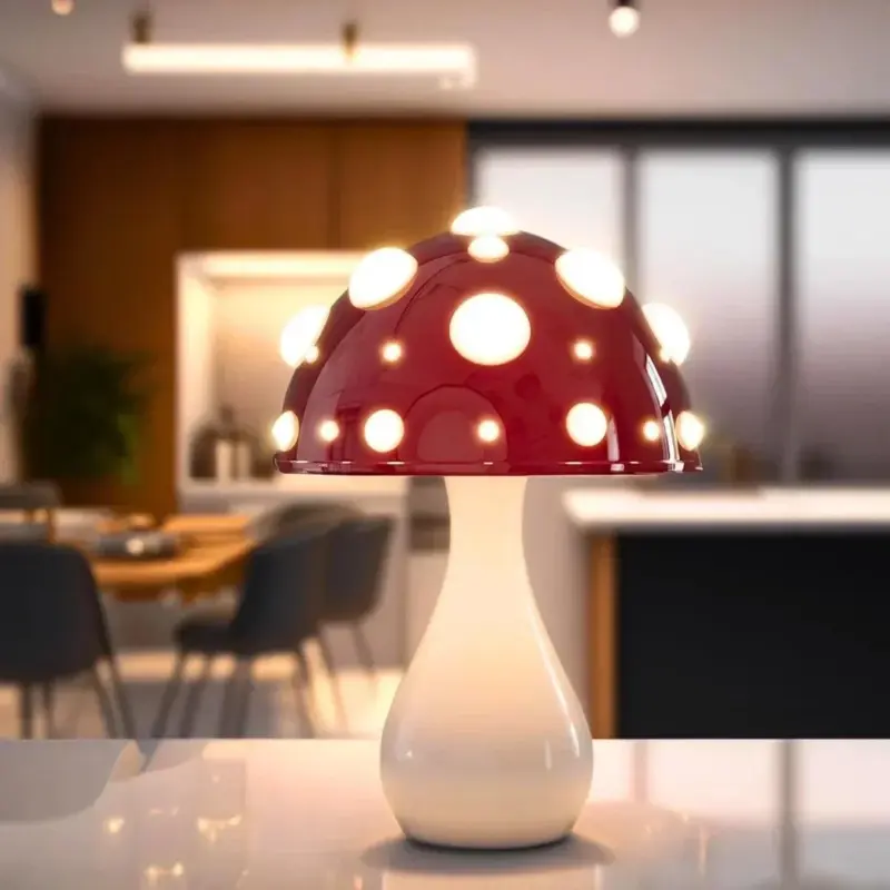 Bedroom lamp GlowMush Mushroom design Peaceful atmosphere tag1