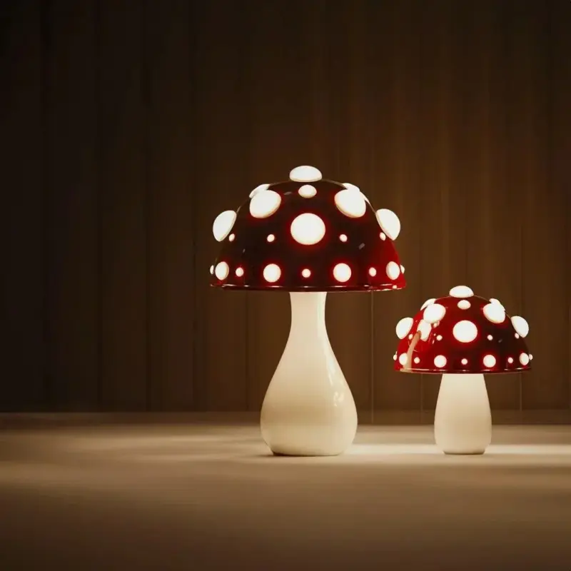 Bedroom lamp GlowMush Mushroom design Peaceful atmosphere tag1