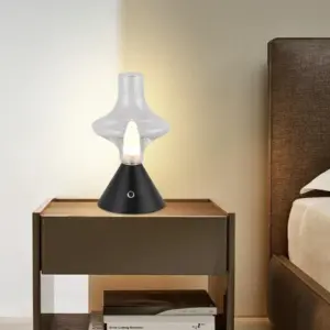 Table lamp - Lantern style - Retro style - LED Lighting - Touch Lamp - black/gold