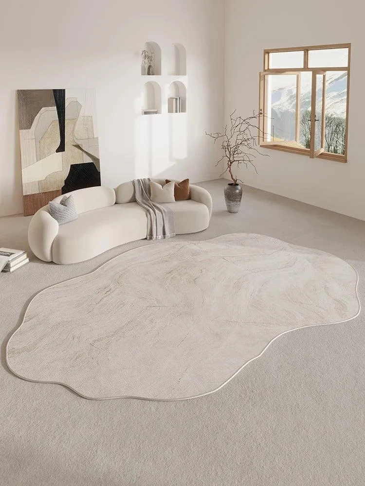 Beige Abstract Cream Style Rug - Homeko