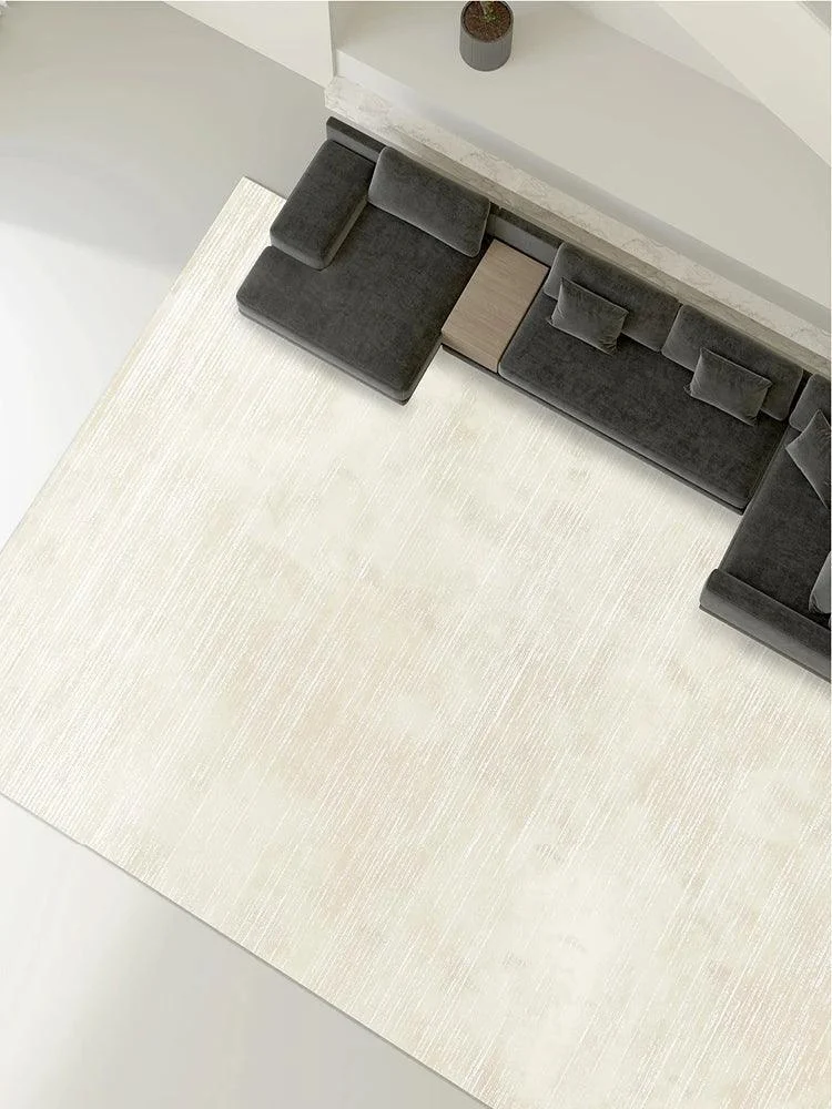 Beige Clean Minimal Striped Rug Carpet Large Area Bedroom Balcony -