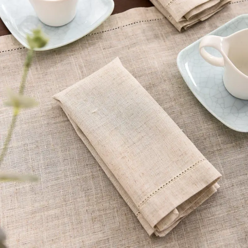 Beige Linen Napkins 12pc