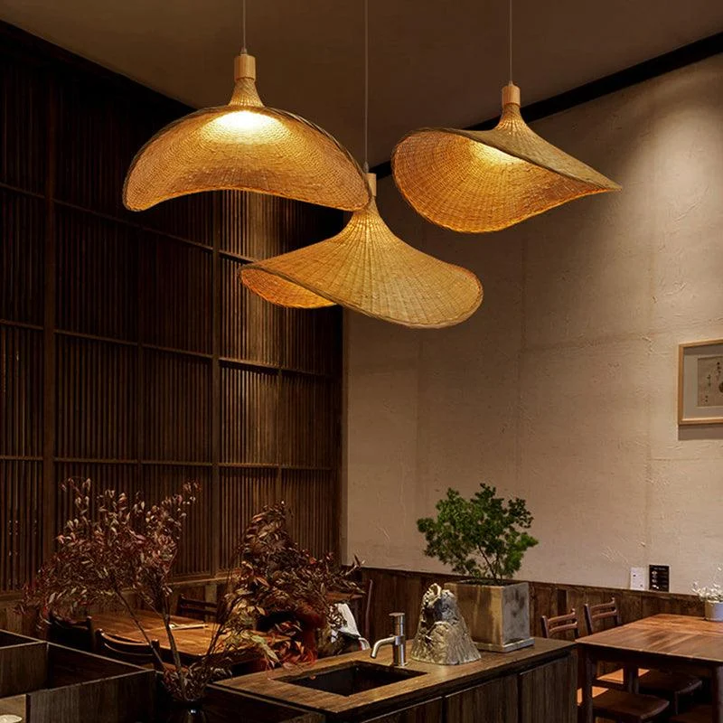Beige Wicker Pendant Light Kit - Asian 1-Light Dining Table Ceiling Lamp -  - #tag1#
