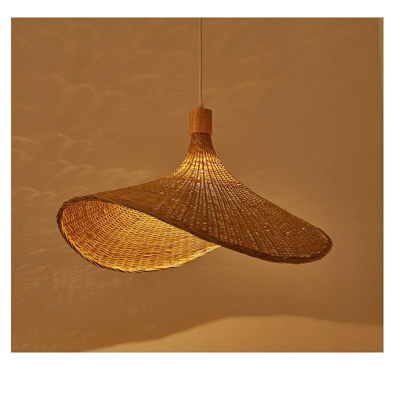 Beige Wicker Pendant Light Kit - Asian 1-Light Dining Table Ceiling Lamp -  - #tag1#