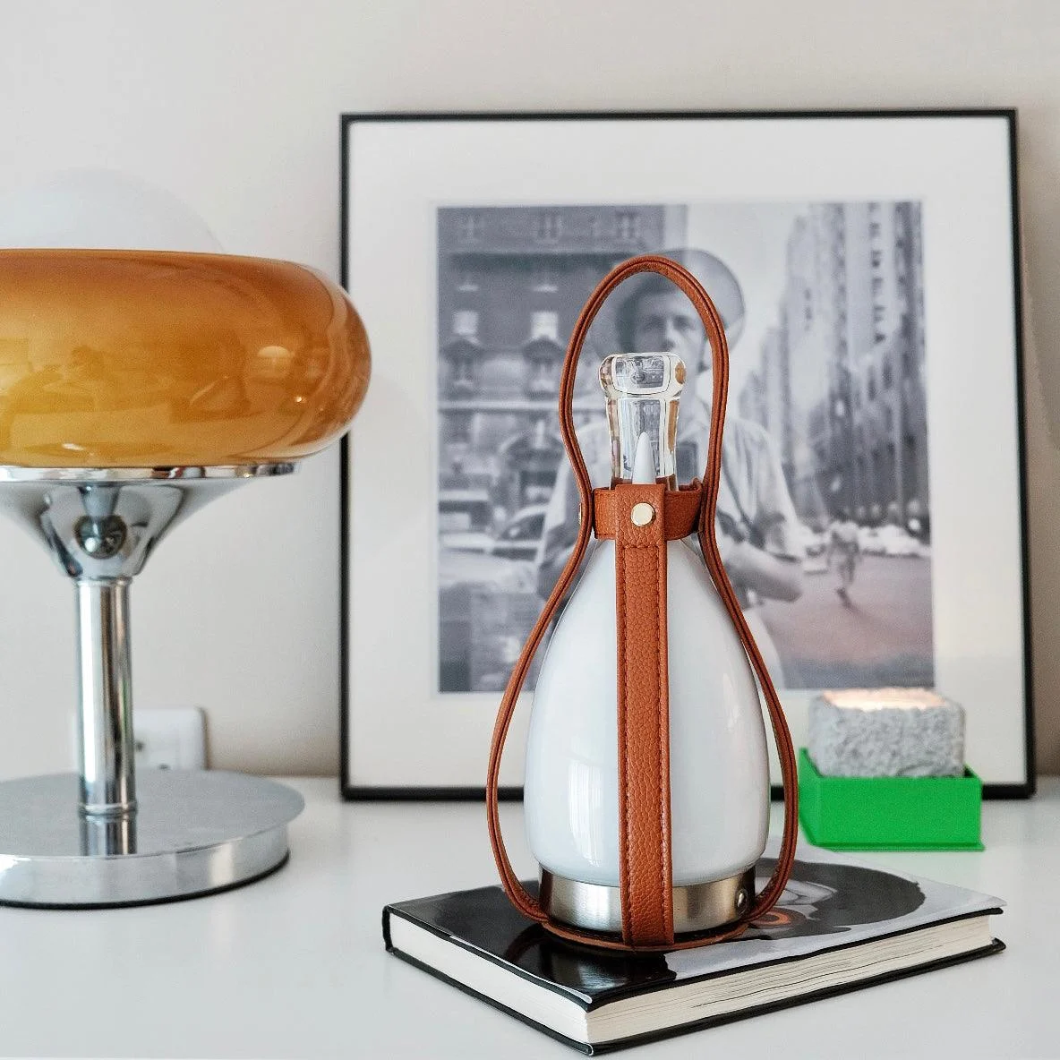 Bell Portable Leather Glass Table Lamp -  - #tag1#