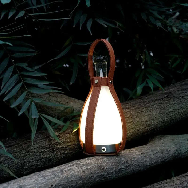Bell Portable Leather Glass Table Lamp tag1