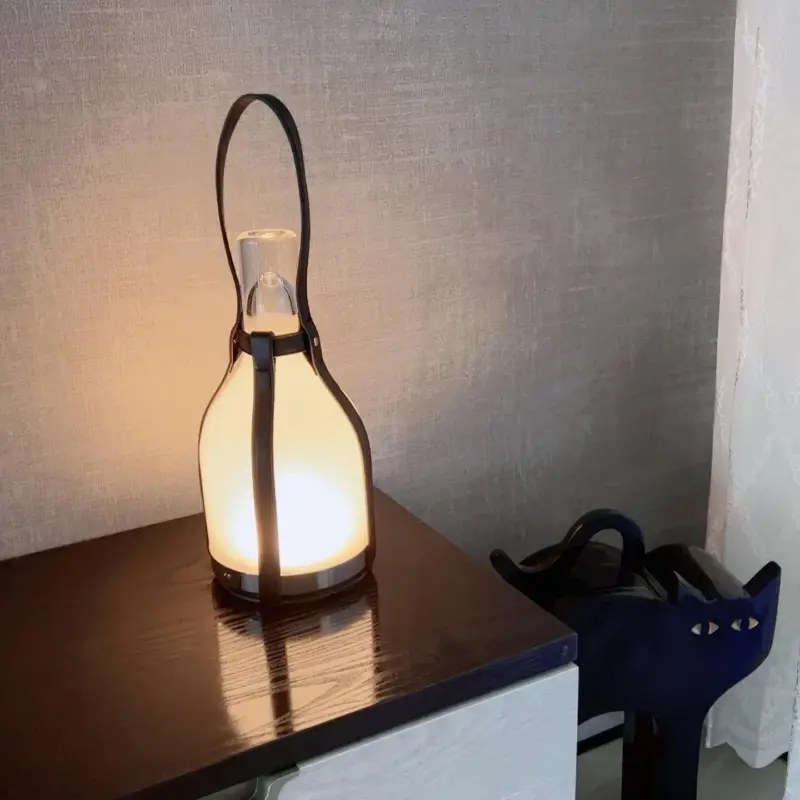 Bell Portable Leather Glass Table Lamp tag1