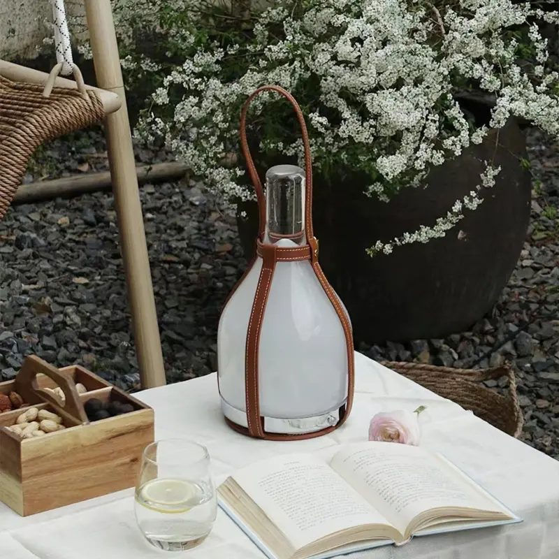 Bell Portable Leather Glass Table Lamp tag1