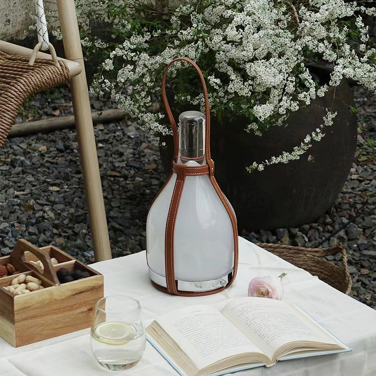 Bell Portable Leather Glass Table Lamp -  - #tag1#
