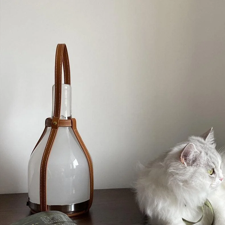 Bell Portable Leather Glass Table Lamp -  - #tag1#