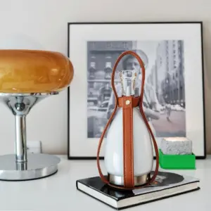 Homeko Portable Leather Glass Table Lamp