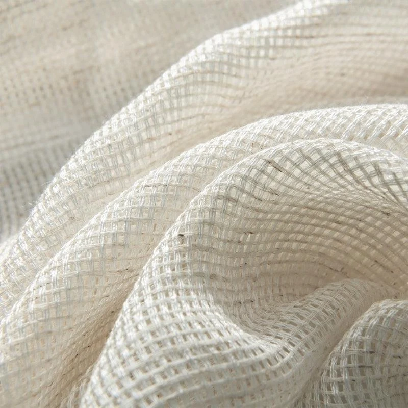 Bella Checked Weave Structure Transparent Curtains Soft Roof Tulle -  - #tag1#