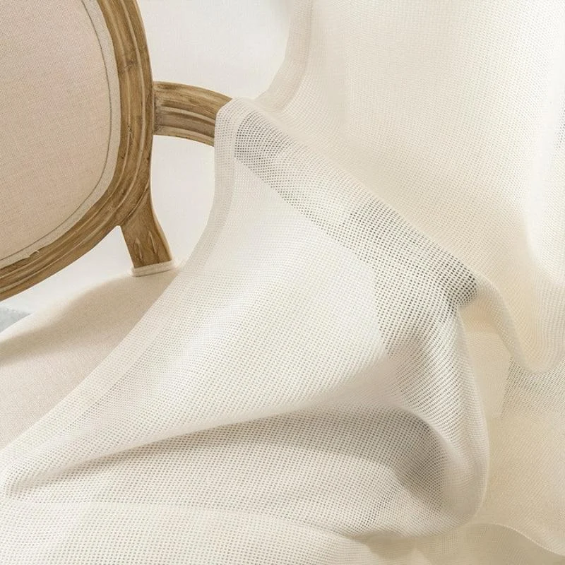 Bella Checked Weave Structure Transparent Curtains Soft Roof Tulle -  - #tag1#