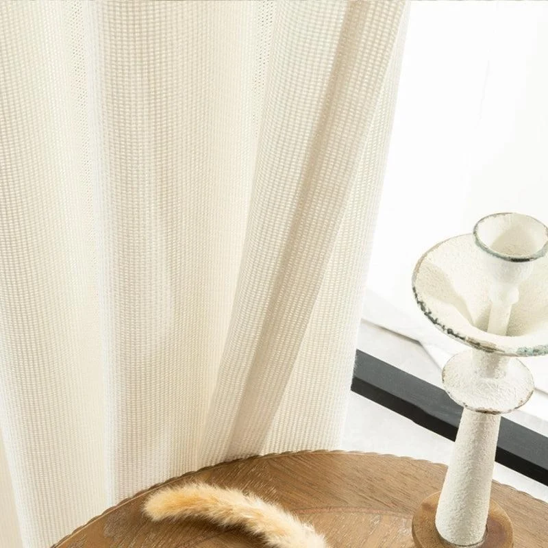 Bella Checked Weave Structure Transparent Curtains Soft Roof Tulle -  - #tag1#