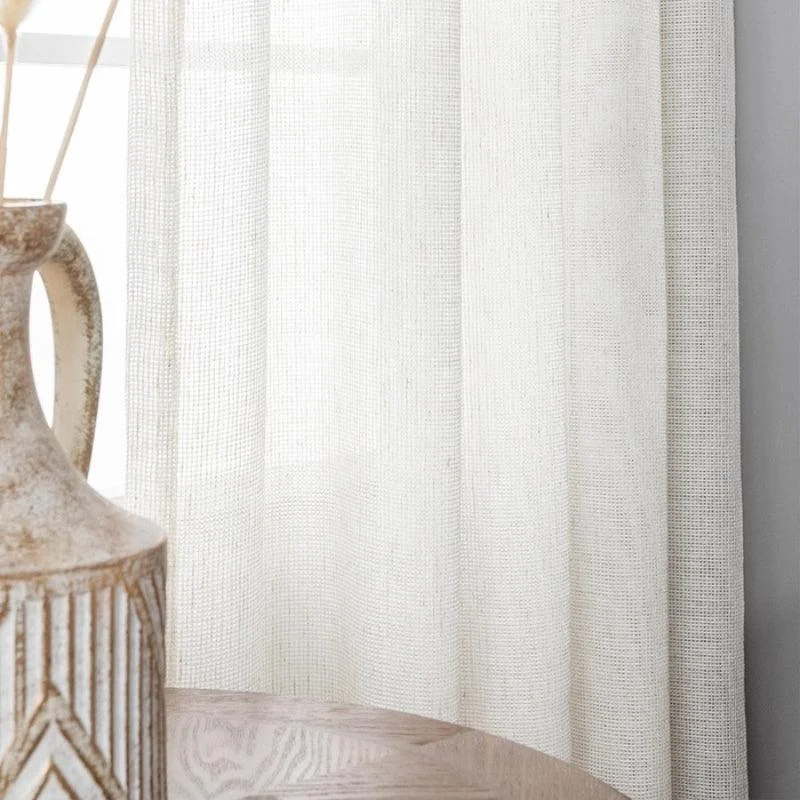 Bella Checked Weave Structure Transparent Curtains Soft Roof Tulle -  - #tag1#