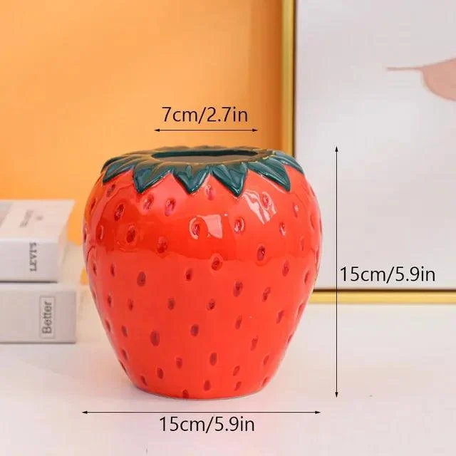 BerryBliss - Ceramic Strawberry Vase -