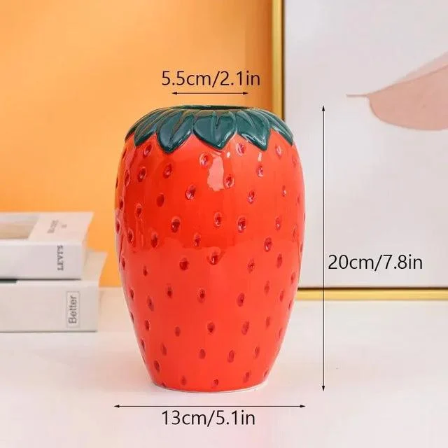 BerryBliss - Ceramic Strawberry Vase -