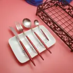 Best Hot Sale 4 Pcs set Red silver color Dinnerware Set 304 Stainless Steel Western Cutlery