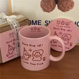 Best Friends Pink Rabbit Ceramic Mug Set
