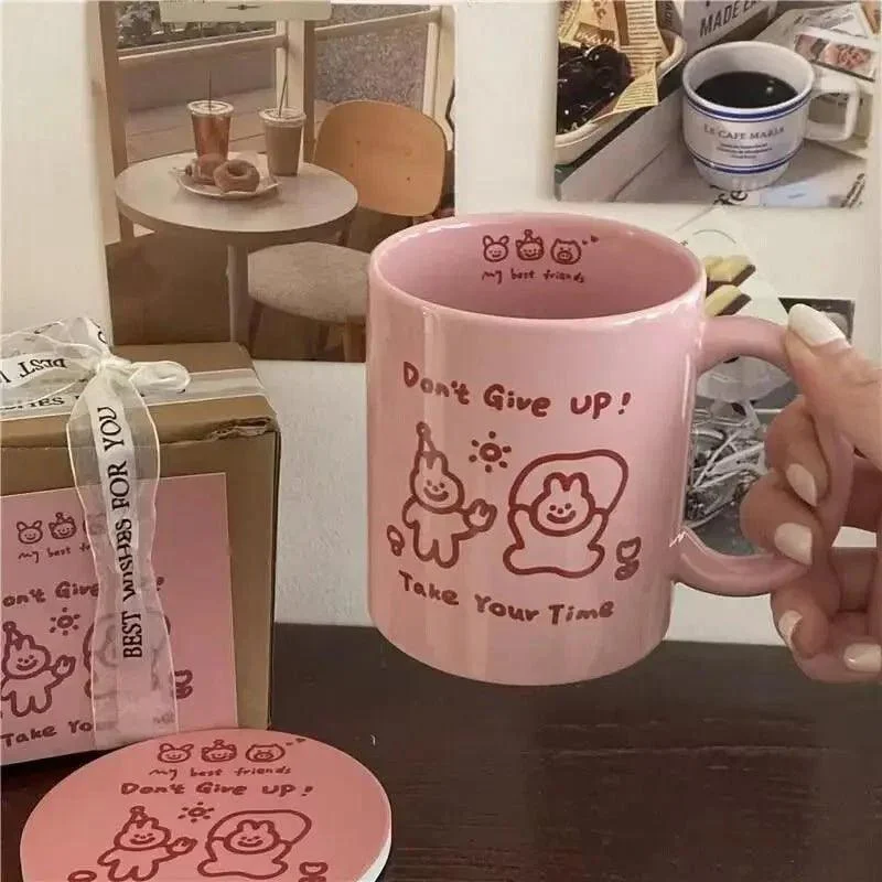 Best Friends Pink Rabbit Ceramic Mug Set -  - #tag1#