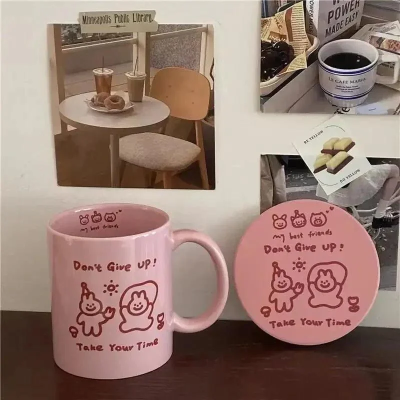 Best Friends Pink Rabbit Ceramic Mug Set -  - #tag1#