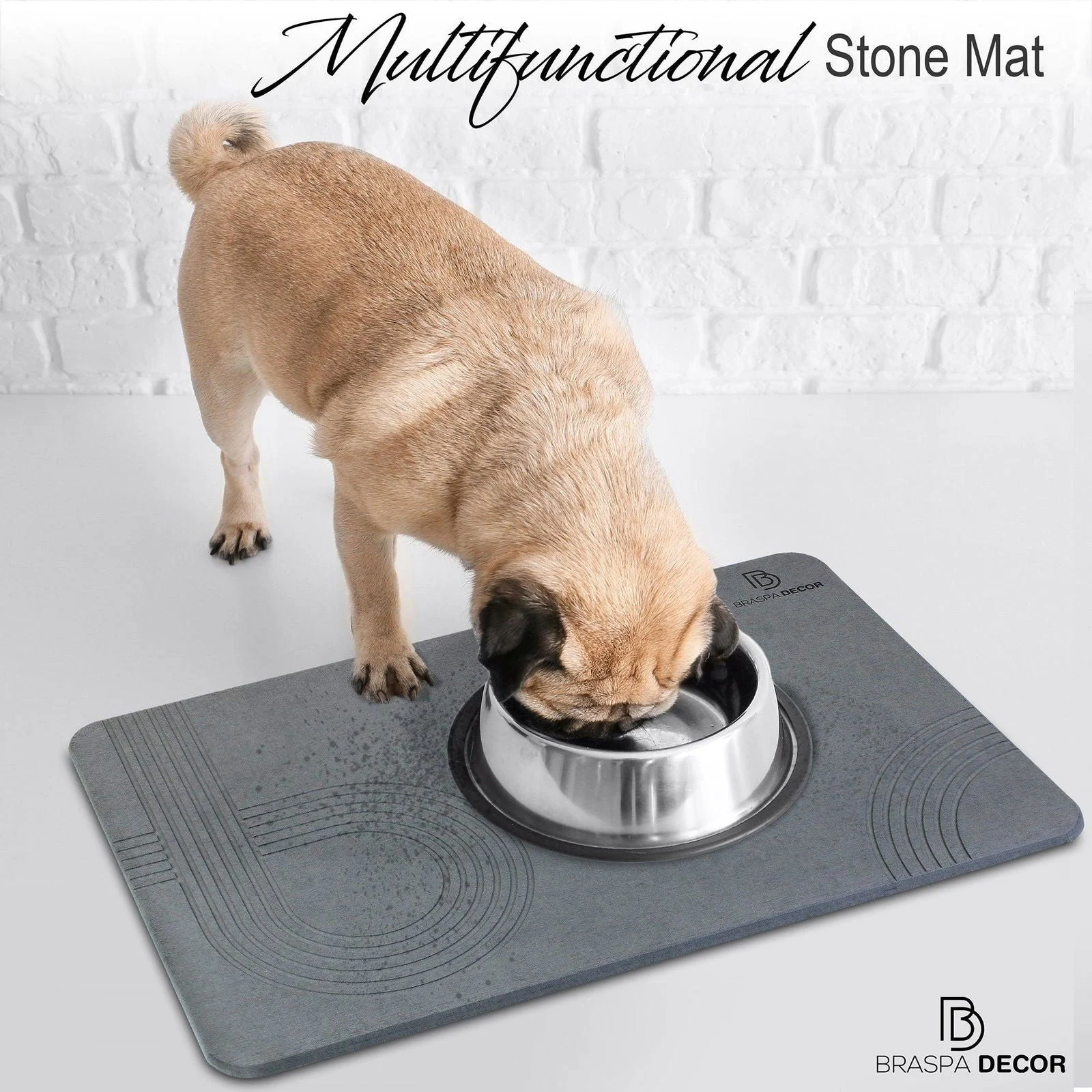 Best Stone Bath Mat, Stone Bath Mats for Bathroom, Shower Mat Stone for Floor, Stone Dish Drying Mat, Quick Dry Stone Mat for Pet Bowls -  - #tag1#