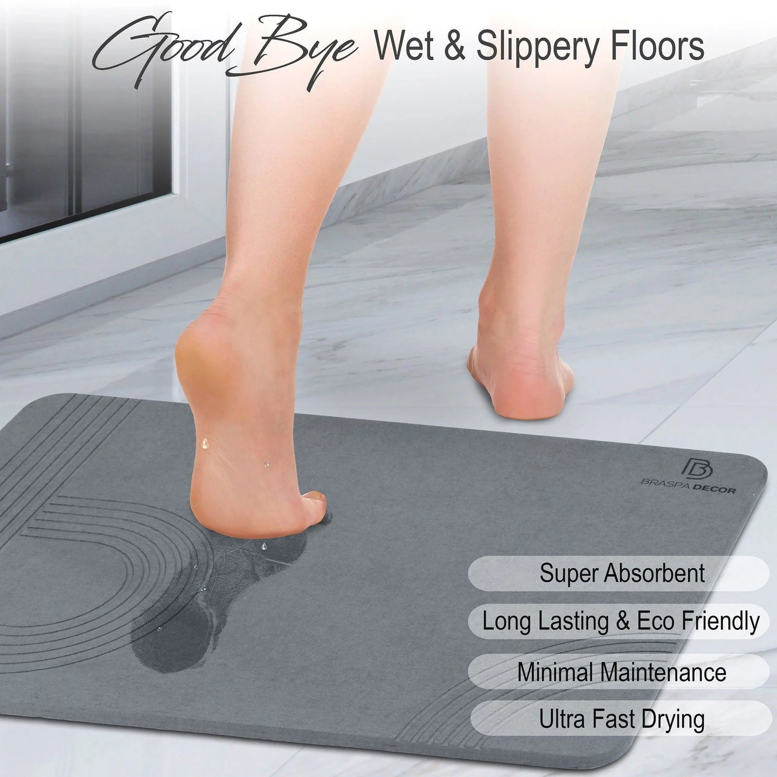 Best Stone Bath Mat, Stone Bath Mats for Bathroom, Shower Mat Stone for Floor, Stone Dish Drying Mat, Quick Dry Stone Mat for Pet Bowls -  - #tag1#