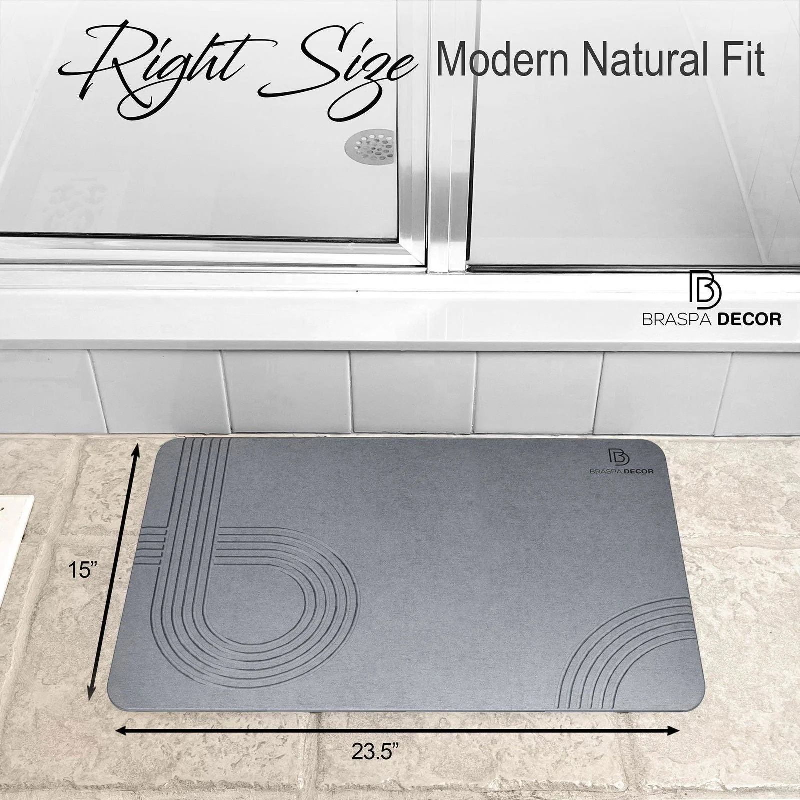 Best Stone Bath Mat, Stone Bath Mats for Bathroom, Shower Mat Stone for Floor, Stone Dish Drying Mat, Quick Dry Stone Mat for Pet Bowls -  - #tag1#