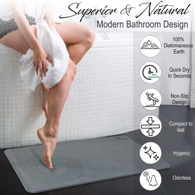Best Stone Bath Mat Stone Bath Mats for Bathroom Shower Mat Stone for Floor Stone Dish Drying Mat Quick Dry Stone Mat for Pet Bowls tag1