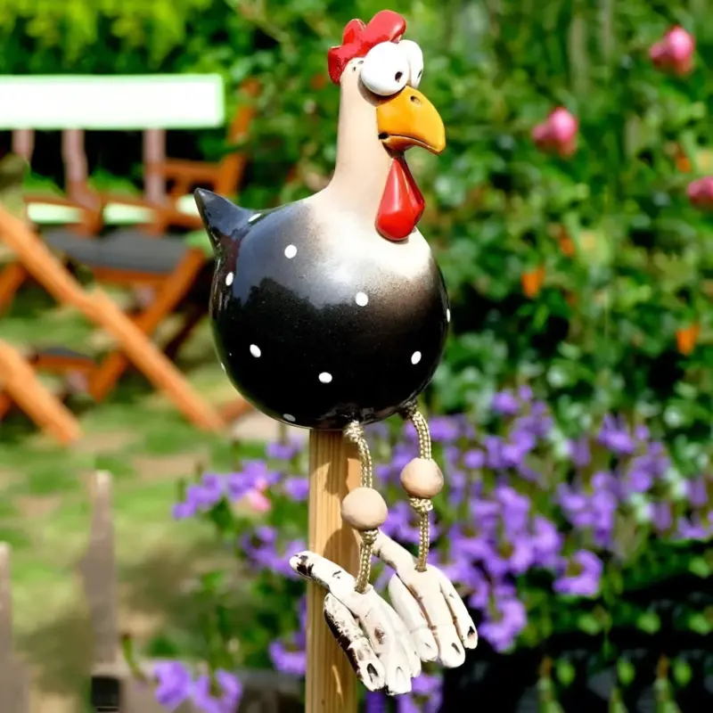 Big eyed Huhn Statue Weatherproof Resin Craft Rooster Garden Statue tag1