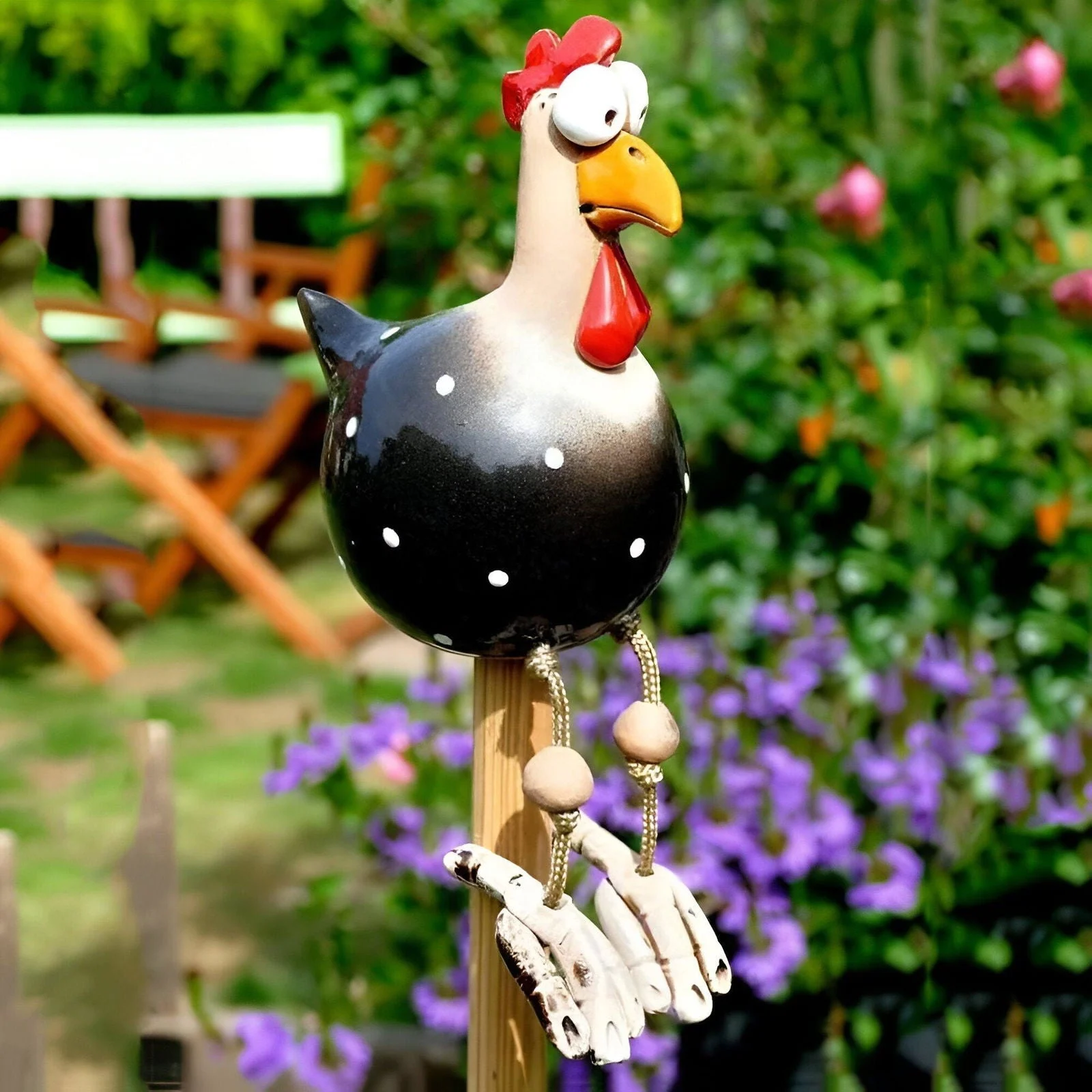 Big-eyed Huhn Statue - Weatherproof Resin Craft - Rooster Garden Statue -  - #tag1#