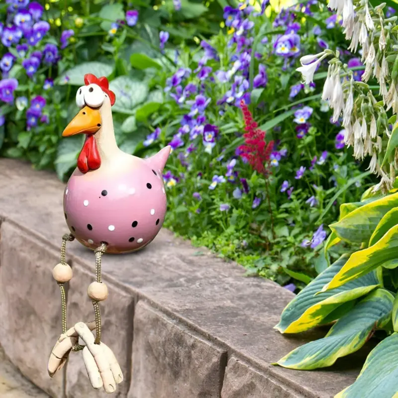 Big eyed Huhn Statue Weatherproof Resin Craft Rooster Garden Statue tag1