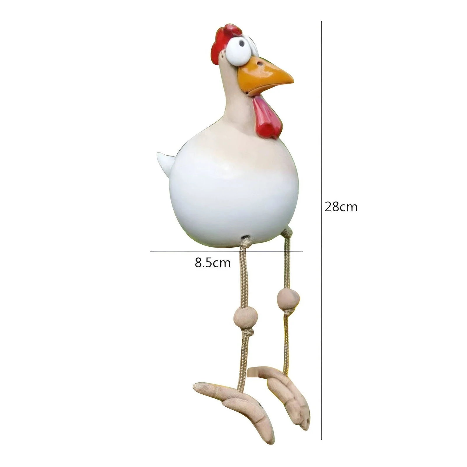 Big-eyed Huhn Statue - Weatherproof Resin Craft - Rooster Garden Statue -  - #tag1#