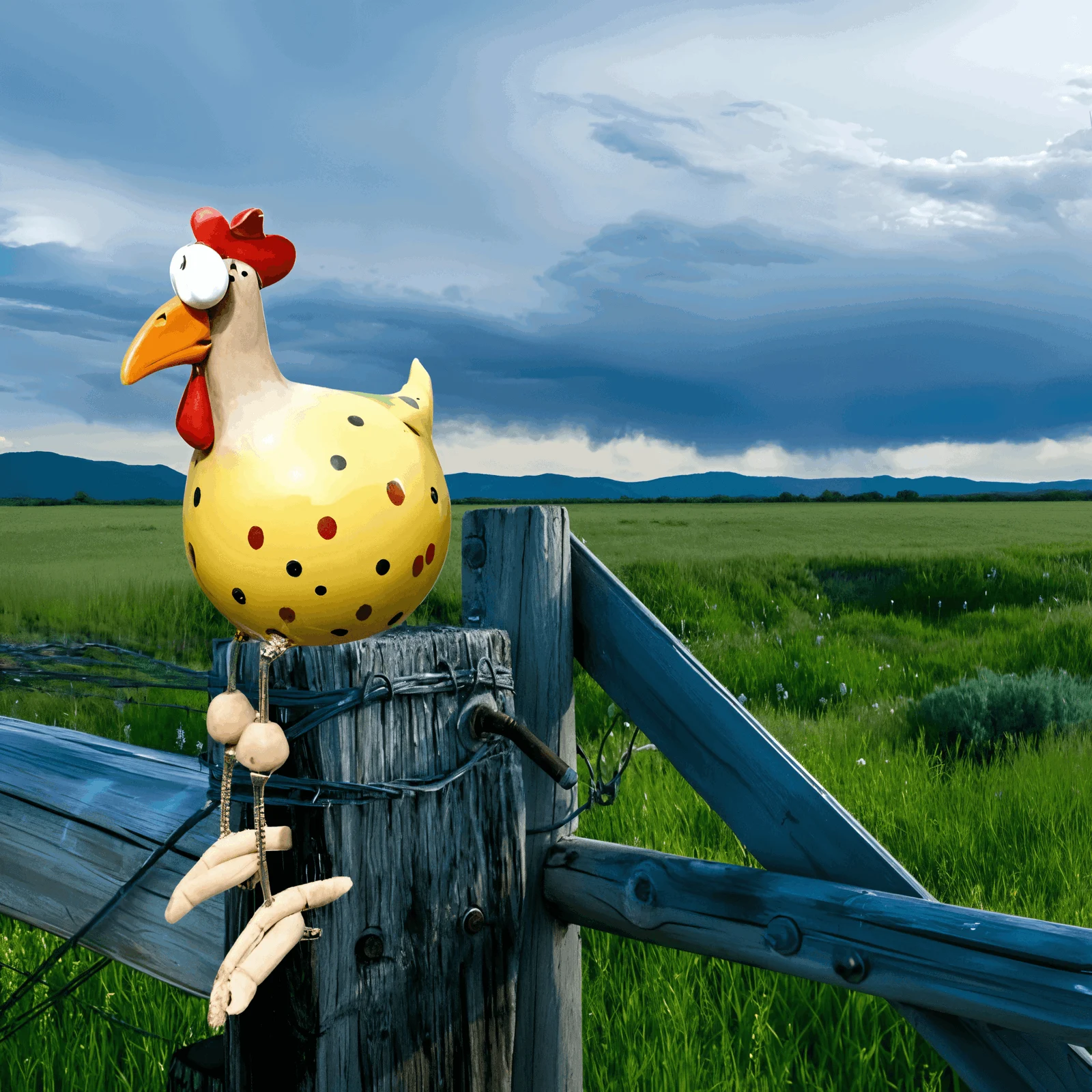 Big-eyed Huhn Statue - Weatherproof Resin Craft - Rooster Garden Statue -  - #tag1#