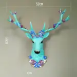 Big Deer Head Statue Home Decoration Accessories 3D Abstract Sculpture Wall Hang Decor Elk Statues Living Room Mural Art Craft tag1