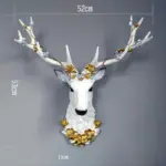 Big Deer Head Statue Home Decoration Accessories 3D Abstract Sculpture Wall Hang Decor Elk Statues Living Room Mural Art Craft tag1