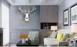 Big Deer Head Statue Home Decoration Accessories 3D Abstract Sculpture Wall Hang Decor Elk Statues Living Room Mural Art Craft tag1