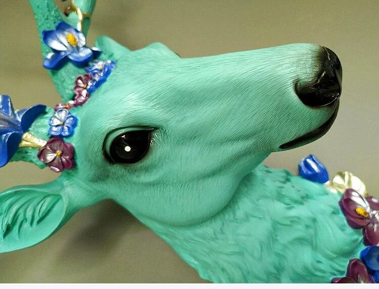 Big Deer Head Statue Home Decoration Accessories 3D Abstract Sculpture Wall Hang Decor Elk Statues Living Room Mural Art Craft -  - #tag1#