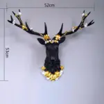 Big Deer Head Statue Home Decoration Accessories 3D Abstract Sculpture Wall Hang Decor Elk Statues Living Room Mural Art Craft tag1