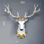 Big Deer Head Statue Home Decoration Accessories 3D Abstract Sculpture Wall Hang Decor Elk Statues Living Room Mural Art Craft tag1