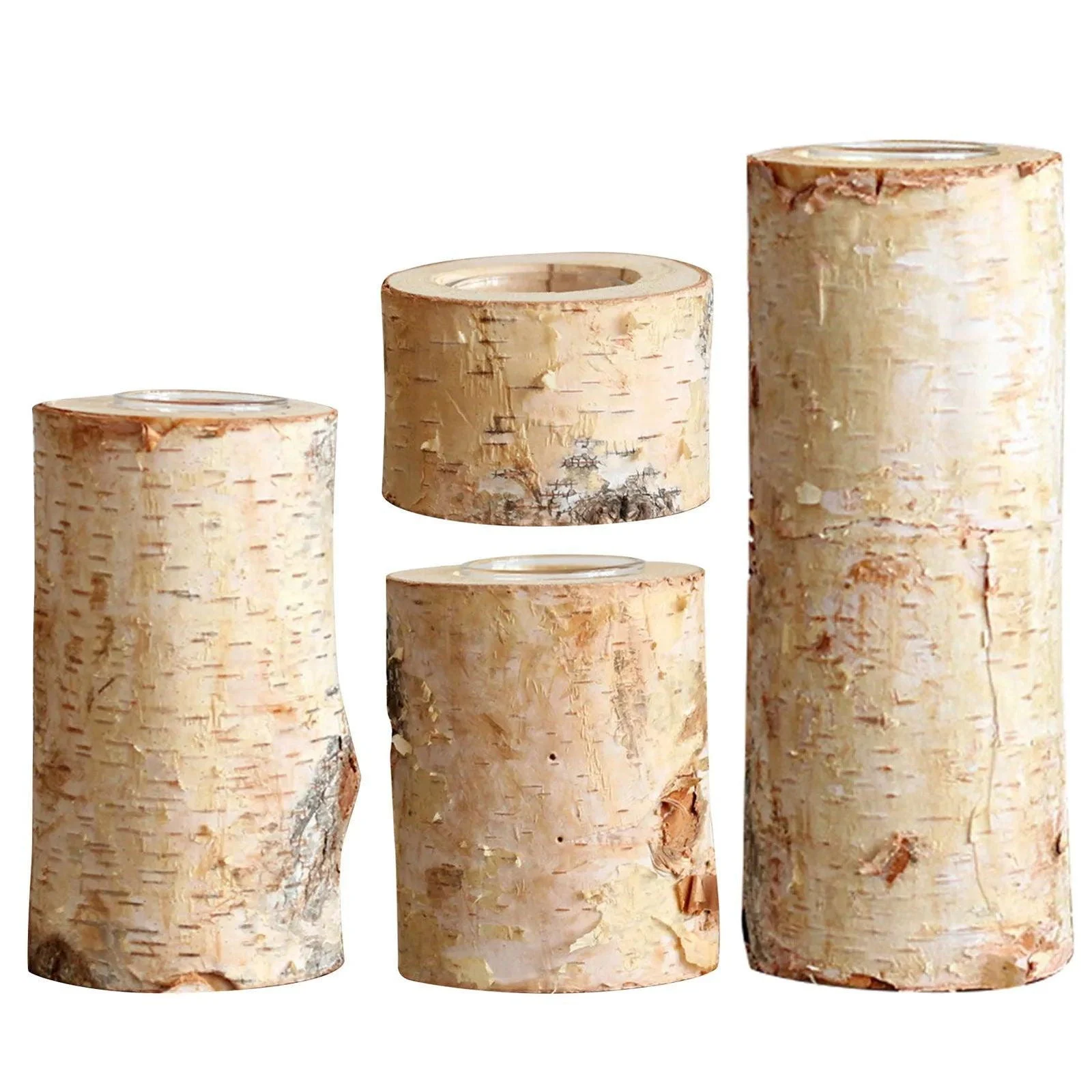 Birch Wood Candle Holder -