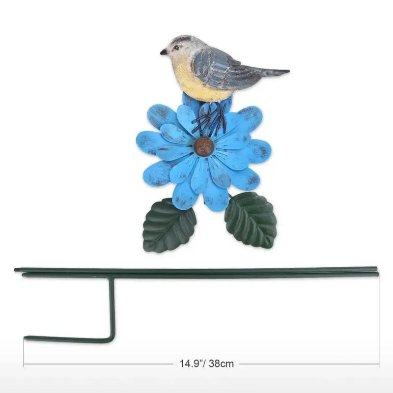 Bird Flower Garden Stake Charm for Your Garden Decor