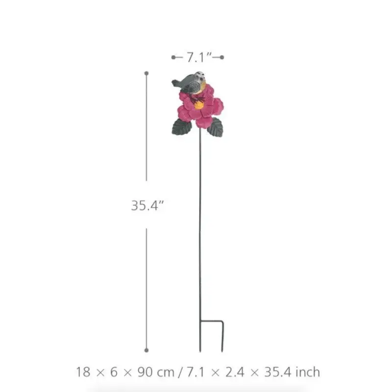 Bird Flower Garden Stake Charm for Your Garden Decor