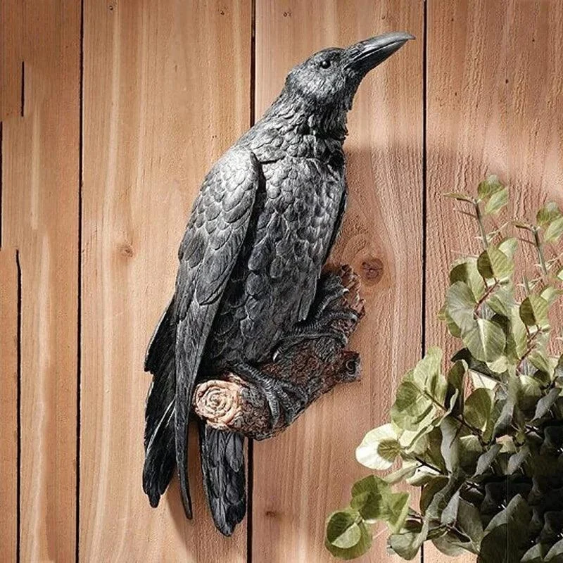 Bird Sculpture - Crow Sculpture - Fake Outdoor - Halloween Decoration -  - #tag1#