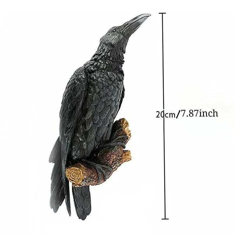Bird Sculpture - Crow Sculpture - Fake Outdoor - Halloween Decoration -  - #tag1#
