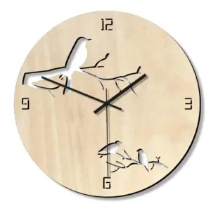 Birds Analogue Wall Décor Noiseless Clock for Lounge